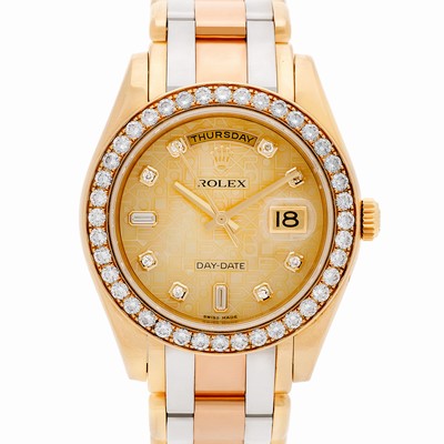 Rolex 18948 Masterpiece Automatic Male 18k White, Yellow & Pink Gold